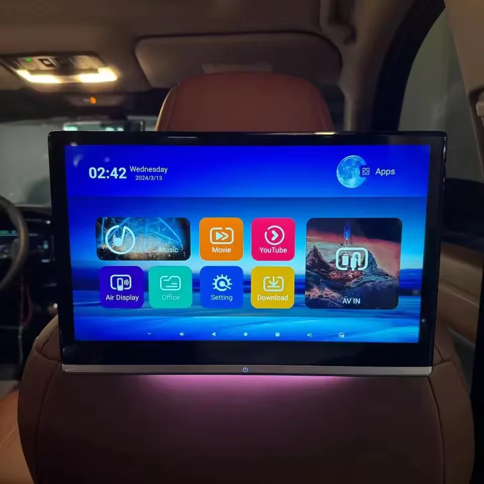 Car TV 13.3 Inch 4GB+64GB 8-core HD 4K Screens Android 12.0 Headrest Monitor For Kia Rear Seat Entertainment System