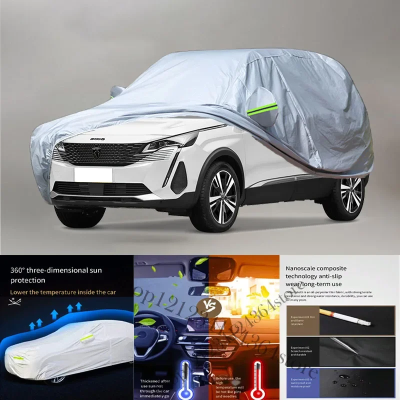 

For Peugeot 5008 Auto Anti snow Anti dust Anti-uv Anti peeling paint And Anti Rainwater 210t car cover Car cover Protection