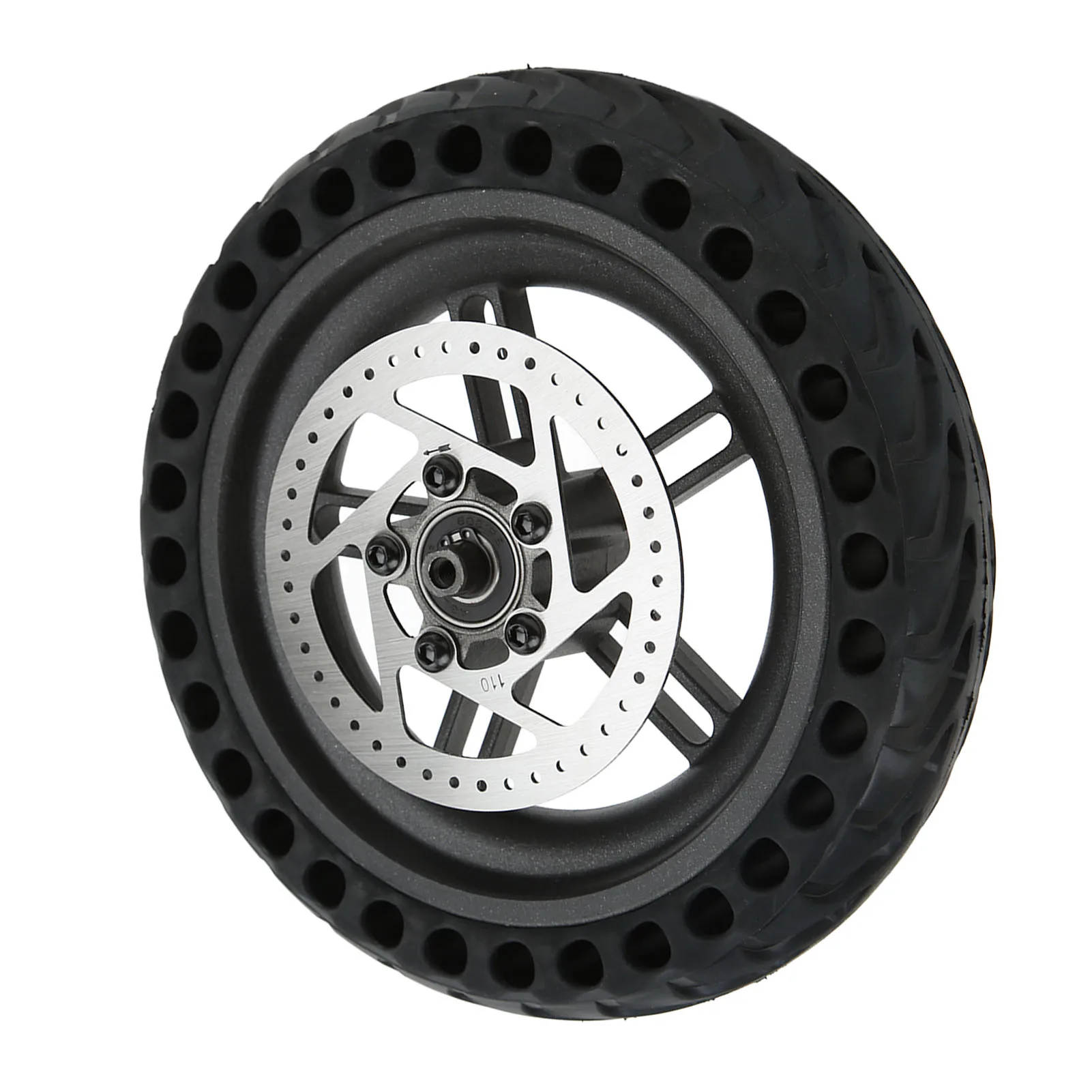 M365/1S/LITE Electric Scooter Rear Wheel with 8.5in Solid Honeycomb Tire and 110mm Brake Disc, Compatible with 2 Wheel Scooters