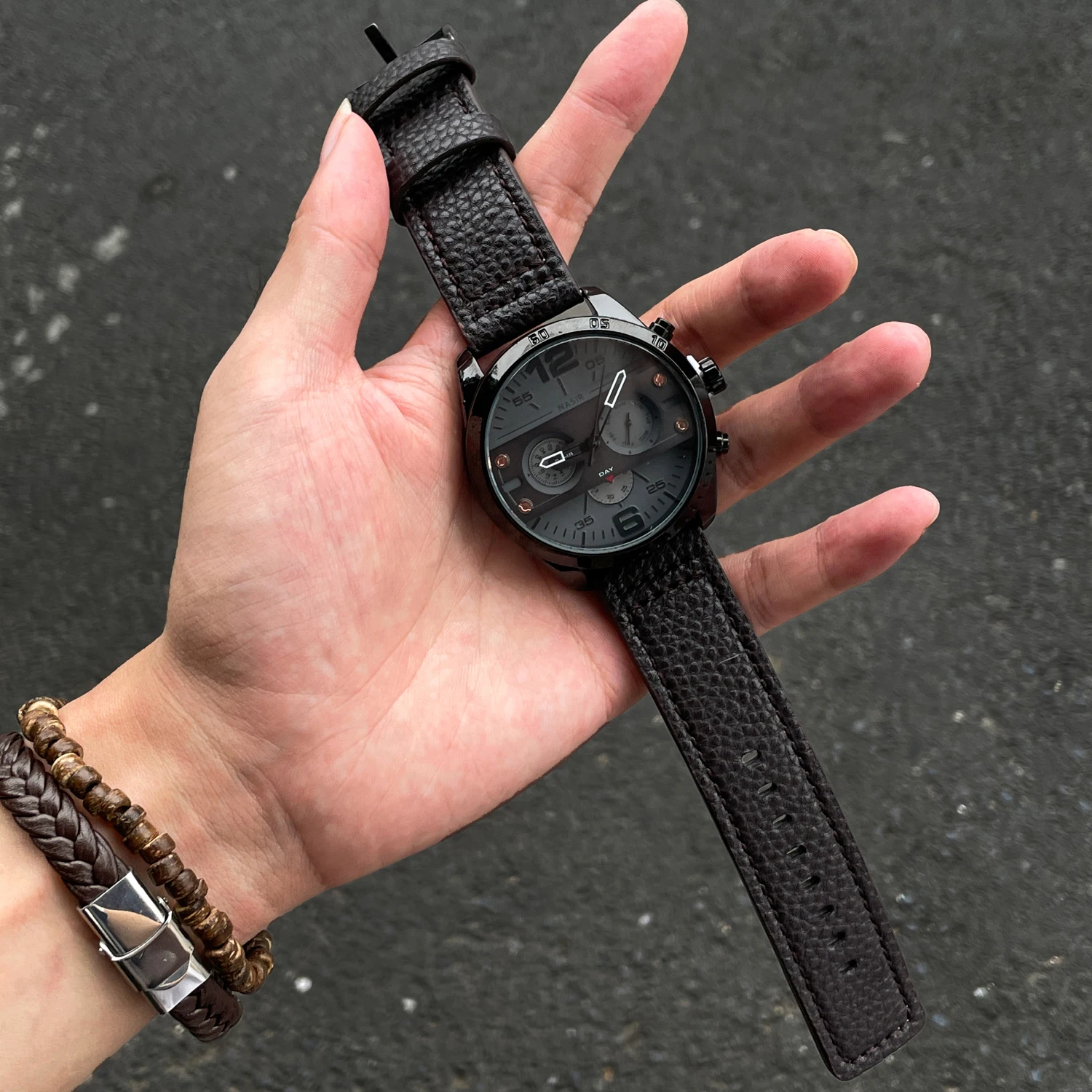 

CILOA multifunctional brown watch men's sports brand authentic 2025 new trend fashion leisure waterproof gift quartz watch