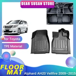 RHD 2PCS Floor Mats for Toyota Alphard AH20 Vellfire 350G 2009~2015 Panel Foot TPE Liner Carpet Pad Custom Cover Rug Accessories