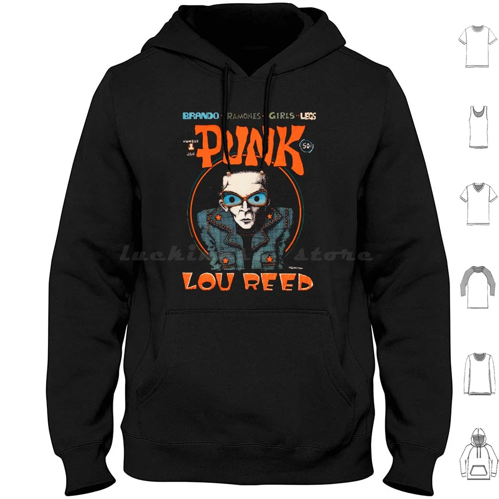 

Punk-Zine-Magazine-Lou Reed-Hoodie cotton Long Sleeve Sid Punk Slaughter And The Dogs Cock Sparrer Discharge 80S Oi