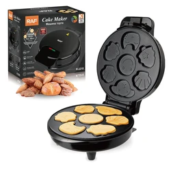 1000W Household Cookie Maker Electric Cartoon Cake Biscuit Machine 7 Pan Non-stick Coat Baking Breakfast Machine For Kids Snacks