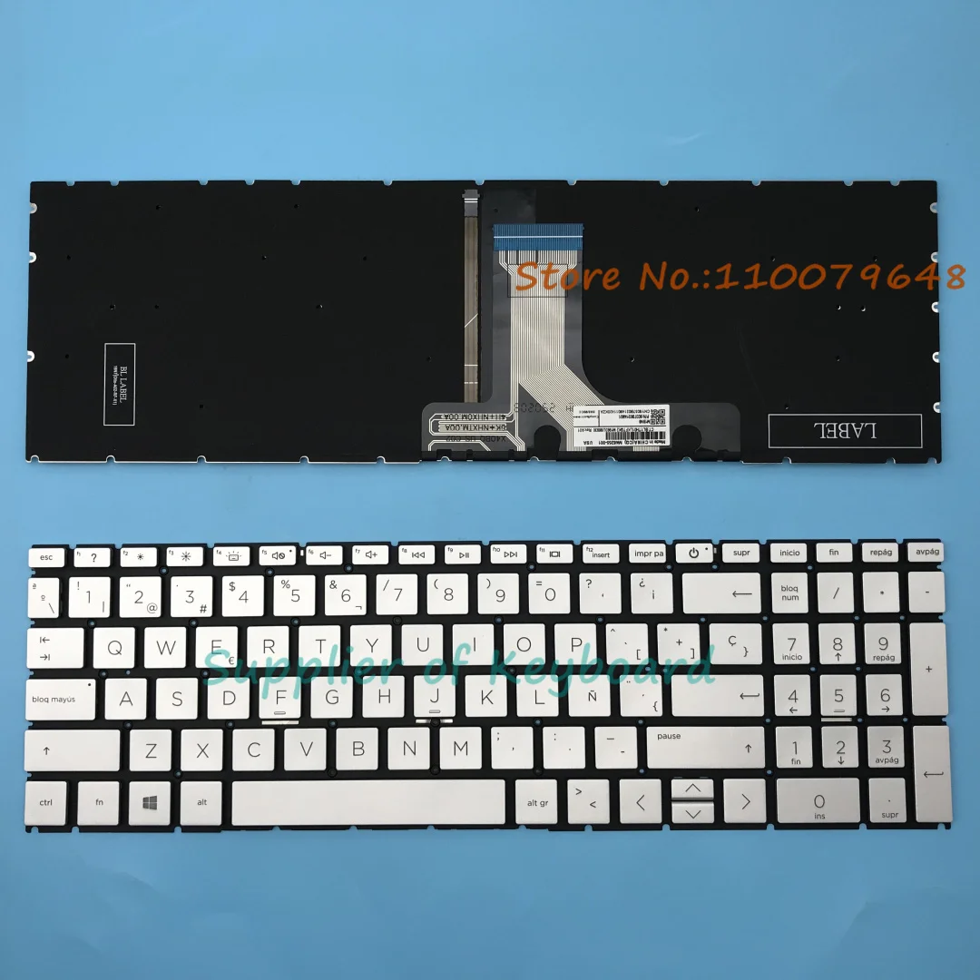 

NEW Latin Spanish Keyboard For HP Pavilion 15-eh 15-eh0000 15-eh1000 15z-eh 15z-eh000 15-eh0010la 15-eh0005la Silver