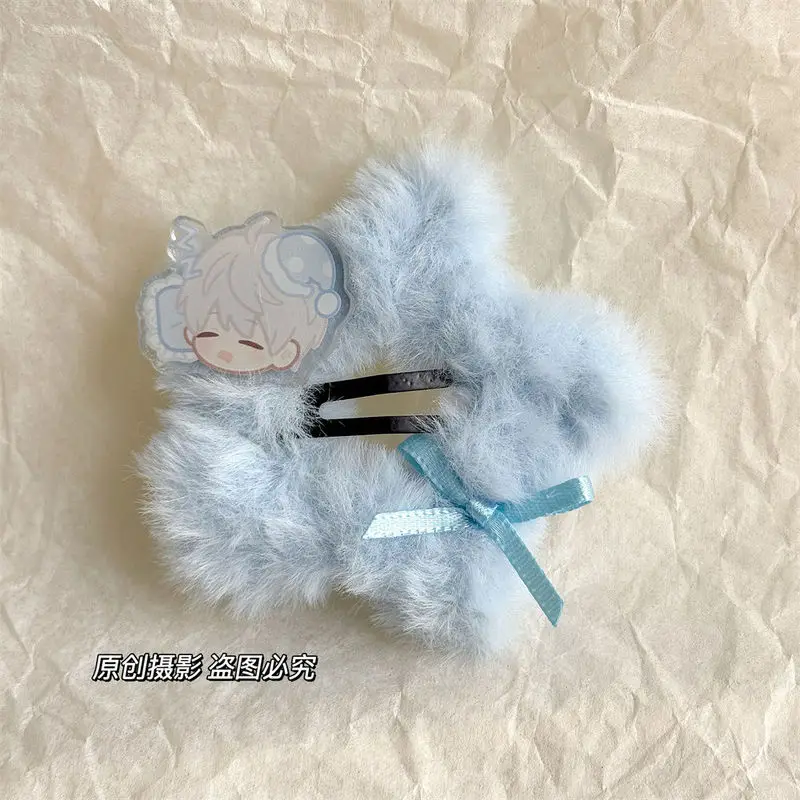 Anime Love and Deepspace Xavier Zayne Sylus Rafayel Accessorio Cosplay Fermaglio per capelli Barrette Fermacapelli Ornamento per cartoni animati Regalo mascotte