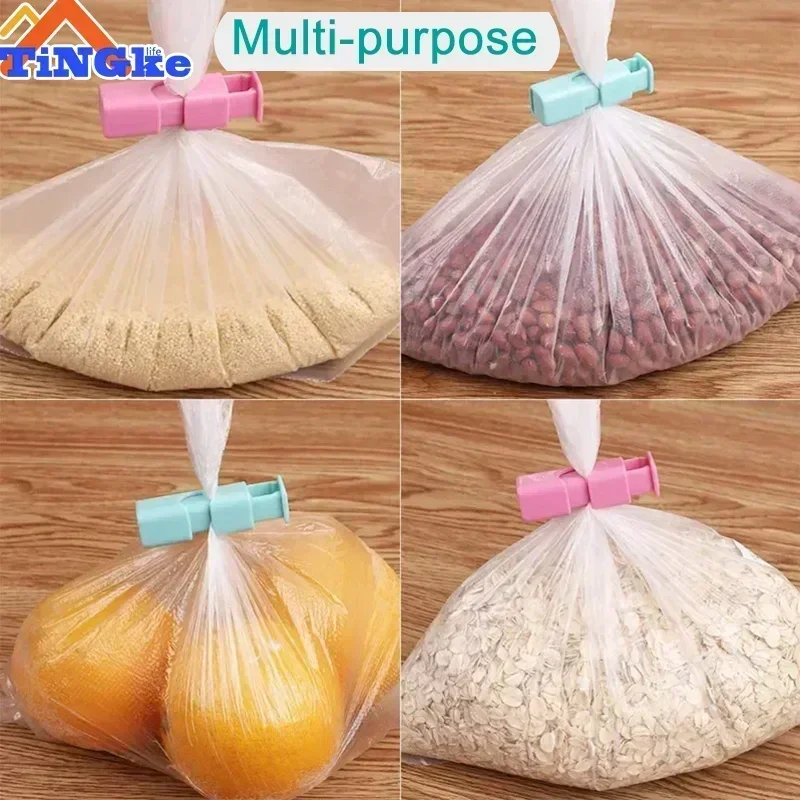 1~5PCS Reusable Food Sealing Bag Clip Fresh Food Storage Plastic Sealer Clamp Snack Bread Seal Bag Home Kitchen Storage Clips