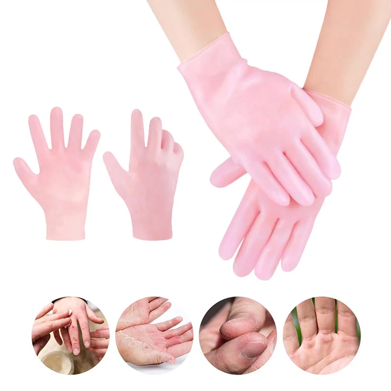 1 Pair Hands Care Gloves Moisturizing Silicone Skin Care Hand Protectors Anti Cracking Spa Home