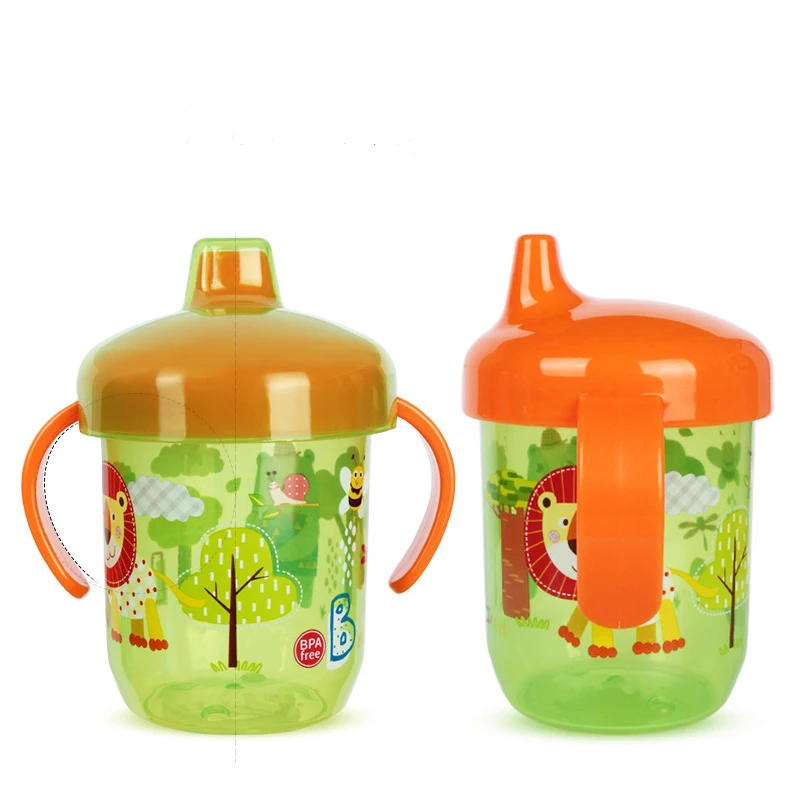 Anti Leak Baby Feeding Drinking Sippy Cup With Lids Double Handle Duckbill Children's Water Bottle BPA Free Kids Drinkware