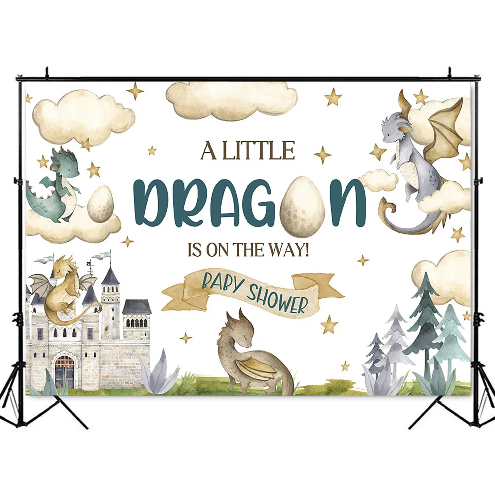 تنين صغير على خلفية الطريق ، لافتة قلعة المغامرة ، زخرفة الحفلات ، خلفية ، خلفية الكرتون ، استحمام الطفل