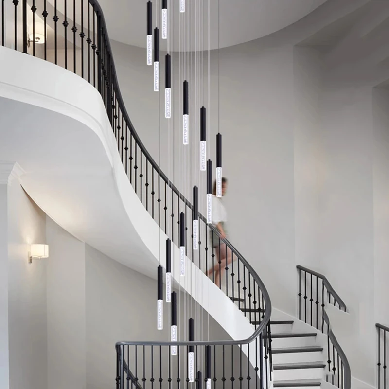 

Nordic Spiral Chandelier New Luxury Living Room Staircase Lighting Modern Room Decoration Hanging Restaurant Ceiling Chandelier