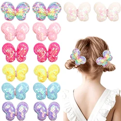 Cute Butterfly Hair Clips for Girls 3inch Double Sequin Butterfly Hairpins Kids Hairclips Children Hair Accessories