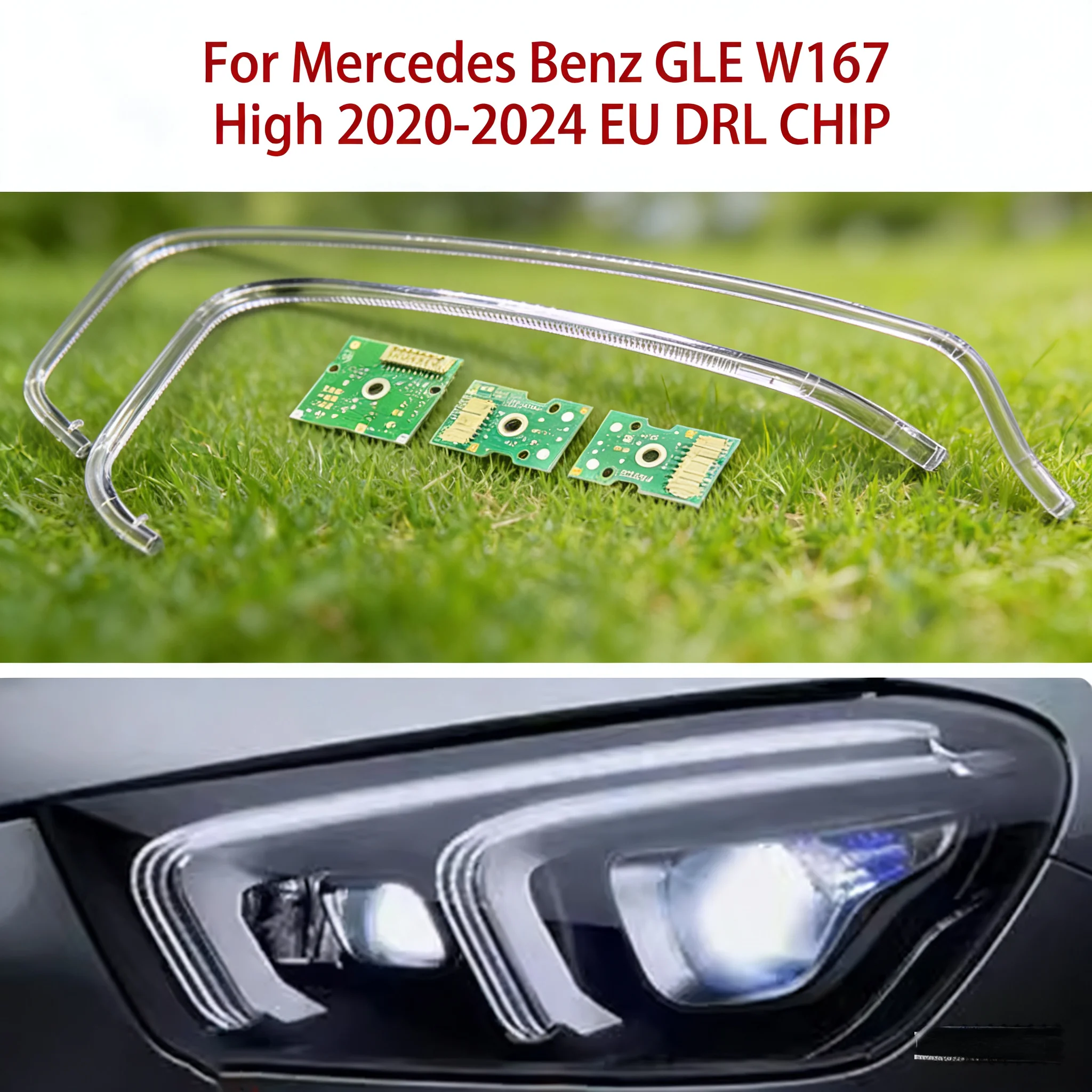 

Conduit Strip White Light Angel Eye For Mercedes Benz GLE W167 2020-2024 LED European Version Car Headlight DRL CHIP Ballast