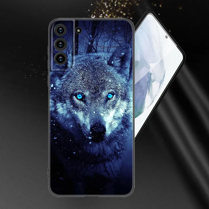 The Wolf เคสโทรศัพท์ซิลิโคนสีดำสุดดุดันสำหรับ Samsung Galaxy S20 S23 FE S21 S24 S22 PLUS ultra