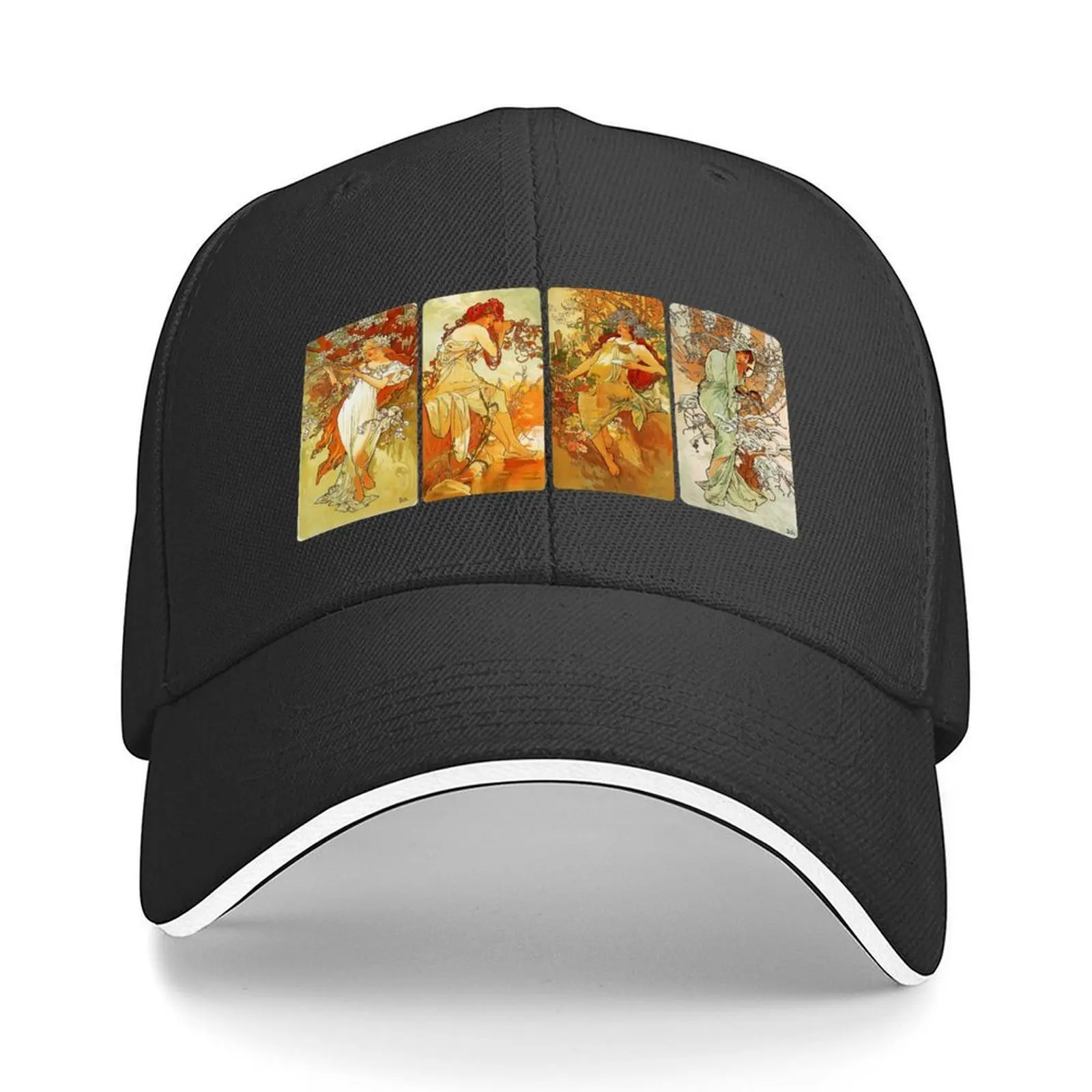 

Alphonse Mucha vintage Baseball Cap Hood Male hat Golf Cap luxury caps Women Beach Fashion Men's