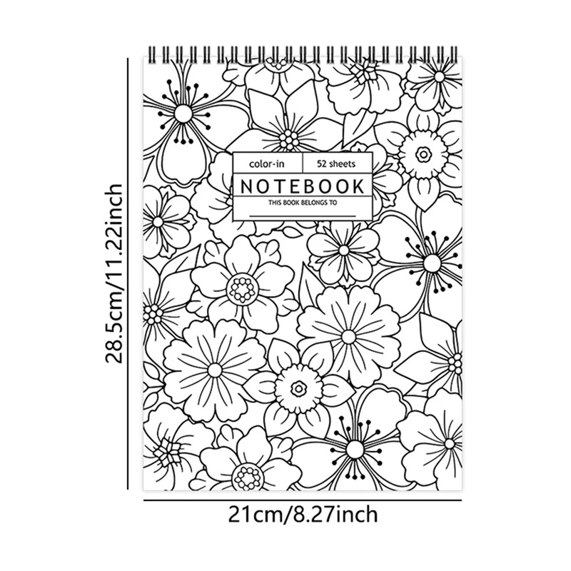 Popular Hot-Selling New Product: Popular 52 Sheets Color-in Notebook Flower Coloring Notebook Coloring Notebook A-A57M