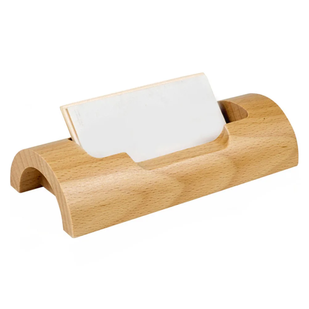 حامل بطاقة الأعمال الخشبية الصلبة سطح المكتب صندوق تخزين المكتب منظم القلم اللوازم المكتبية حامل الاسم منظم البطاقات