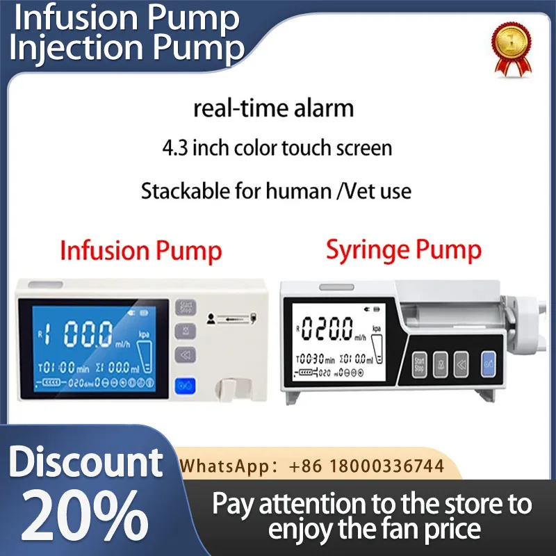 Stackable Type Human or Veterinary Use Syringe Pump Infusion pump LCD real-time Alarm Transfusion Heater