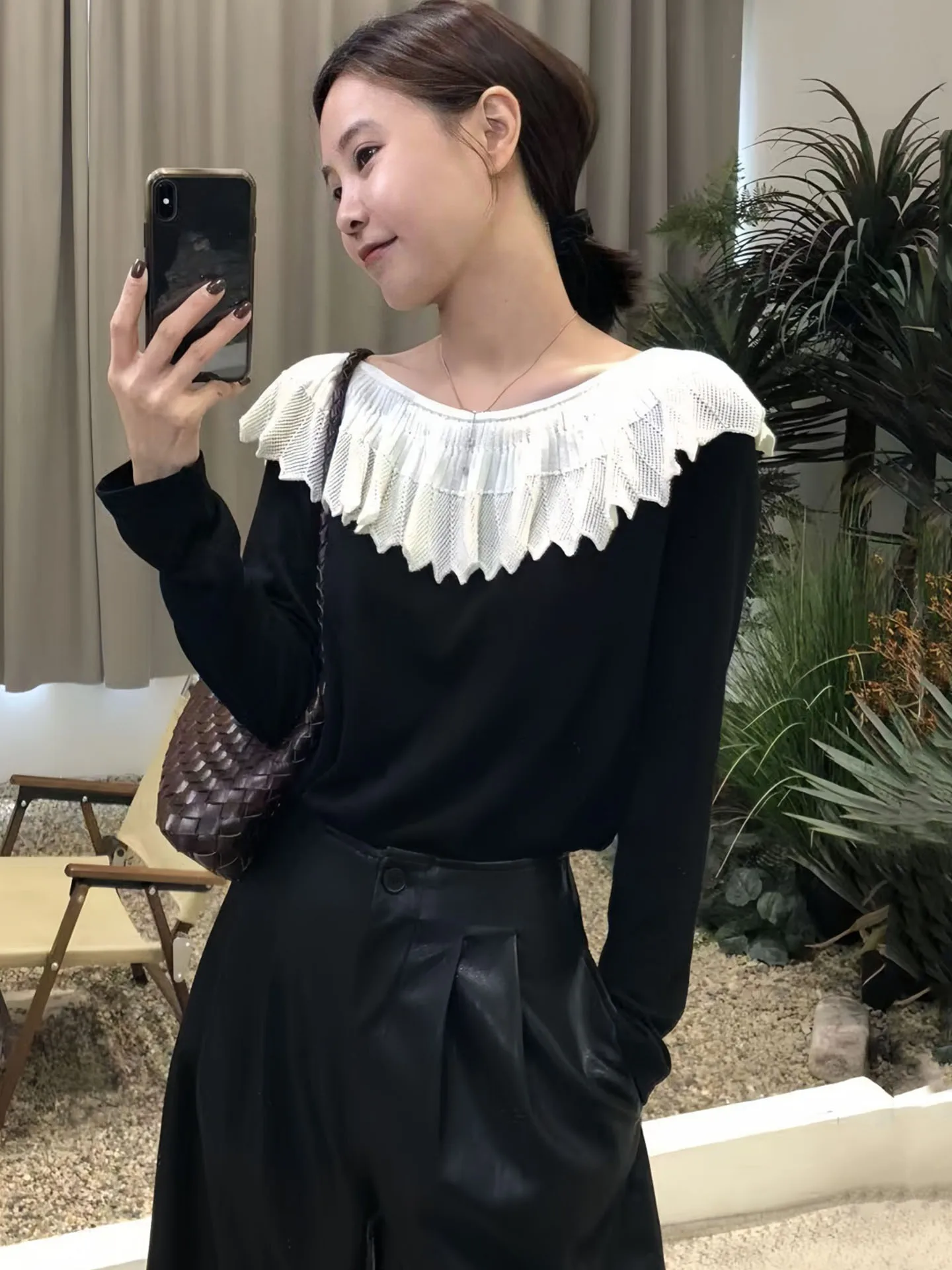 

Ele Slim Fit Long Sve Comfortable Knit Base irt Sli Early Autumn New Arrival Korean Sle Loose Fit Camere Top