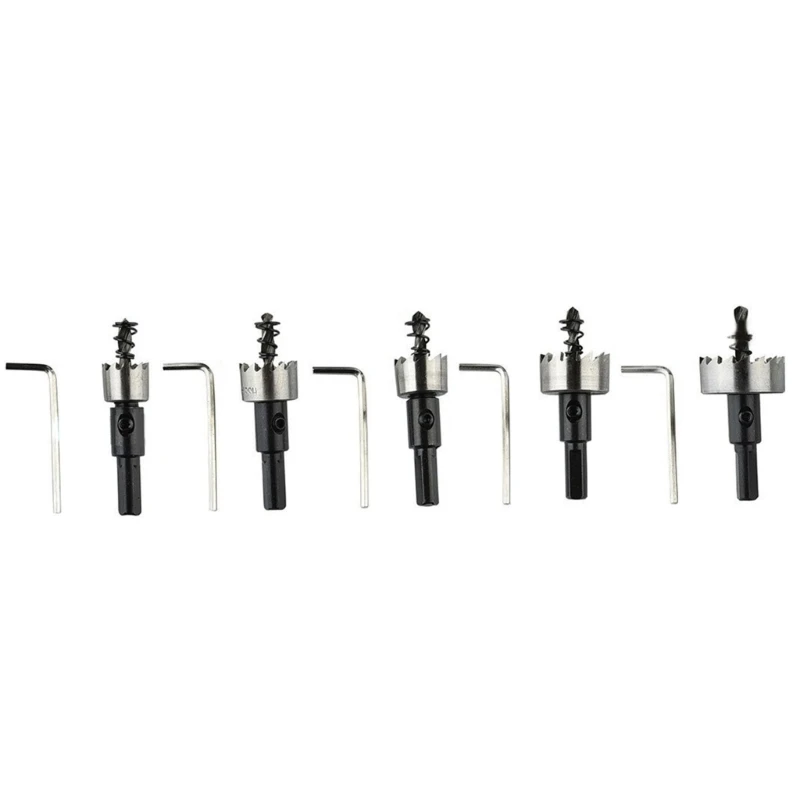 5PCS Set frese per seghe a tazza Set punte da trapano in acciaio ad velocità Frese per seghe a tazza per del legno