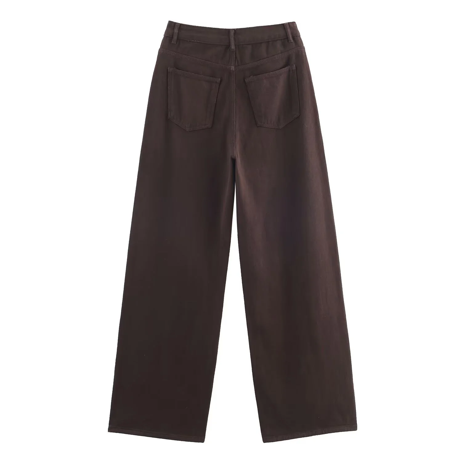 Melad coffee color straight leg jeans 2025 autumn high waist cover crotch slimming wide leg pants