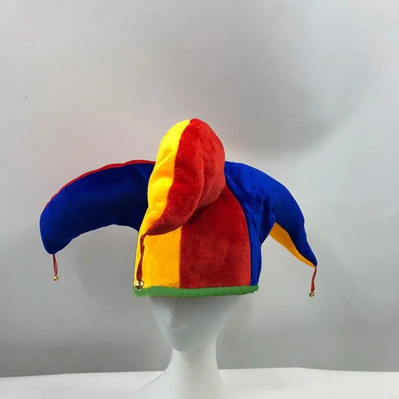 D0ub Clown Costume Hat Rainbow Color Halloween rekwizyty Cosplay Party Materiały dla nastolatków