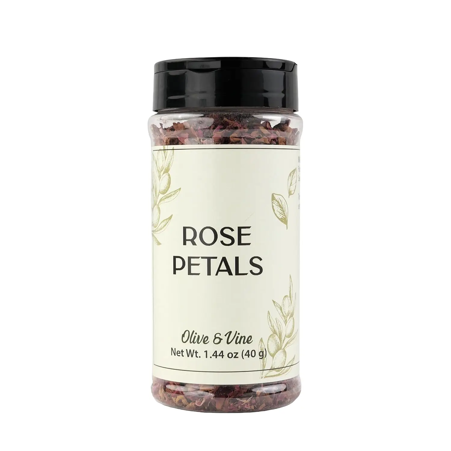 

Rose Petals for Teas & Desserts, Floral Aroma, Authentic Taste, Reusable Shaker Jar, 1.44 oz