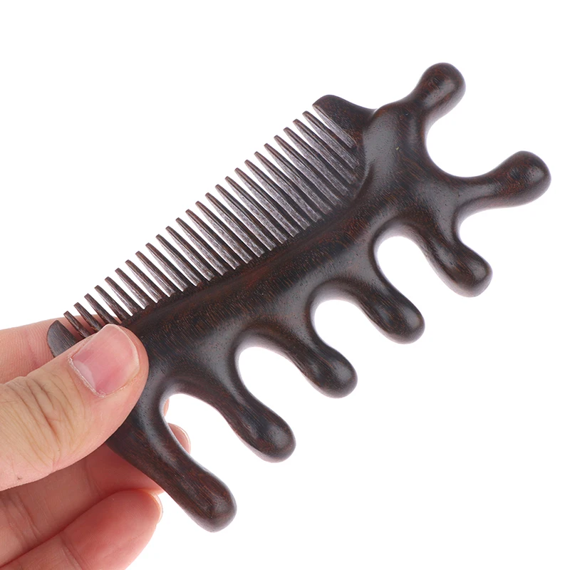 3 in1 Body Meridian Massage Comb Sandalwood Five Wide Tooth Comb Acupuncture Therapy Blood Circulation Anti-static Hair Comb