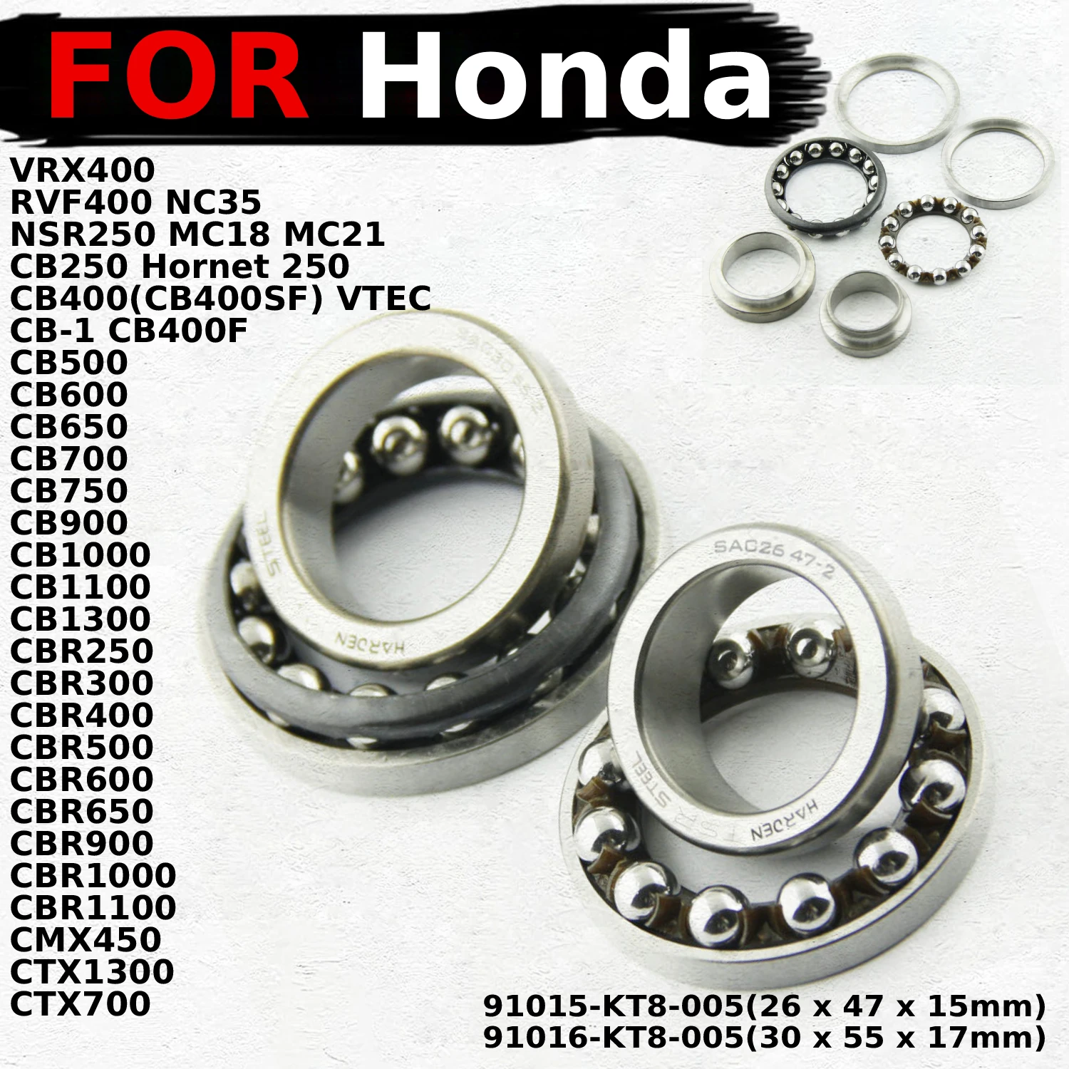 

Рулевой Комплект подшипник головки для Honda CB600F CB650F CB700SC CB750 Nighthawk CB750F CB900F CB1000 CB1000R CB1100SF CB1300 CB1100SA