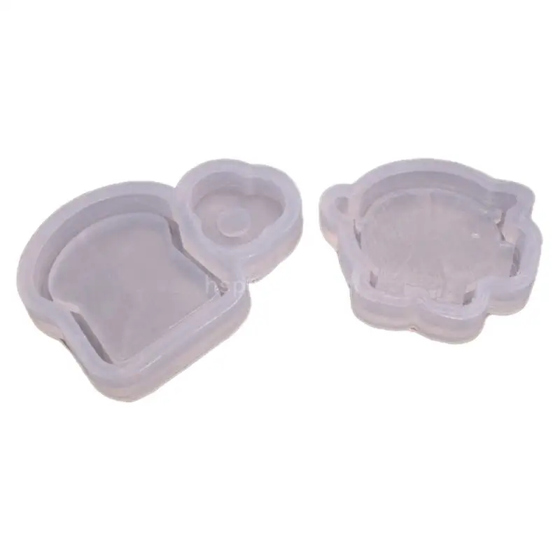 

Epoxy Resin Shaker Moulds Set Bread/Pig Silicone Mould Pendant Jewellery Making Supplies for Keychain Deocation