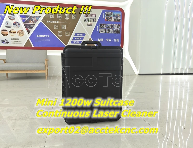 新型連続 1200 ワット空冷レーザー洗浄機スーツケース 1.2kw ハンドヘルドレーザー錆ペイントリムーバークリーナー価格