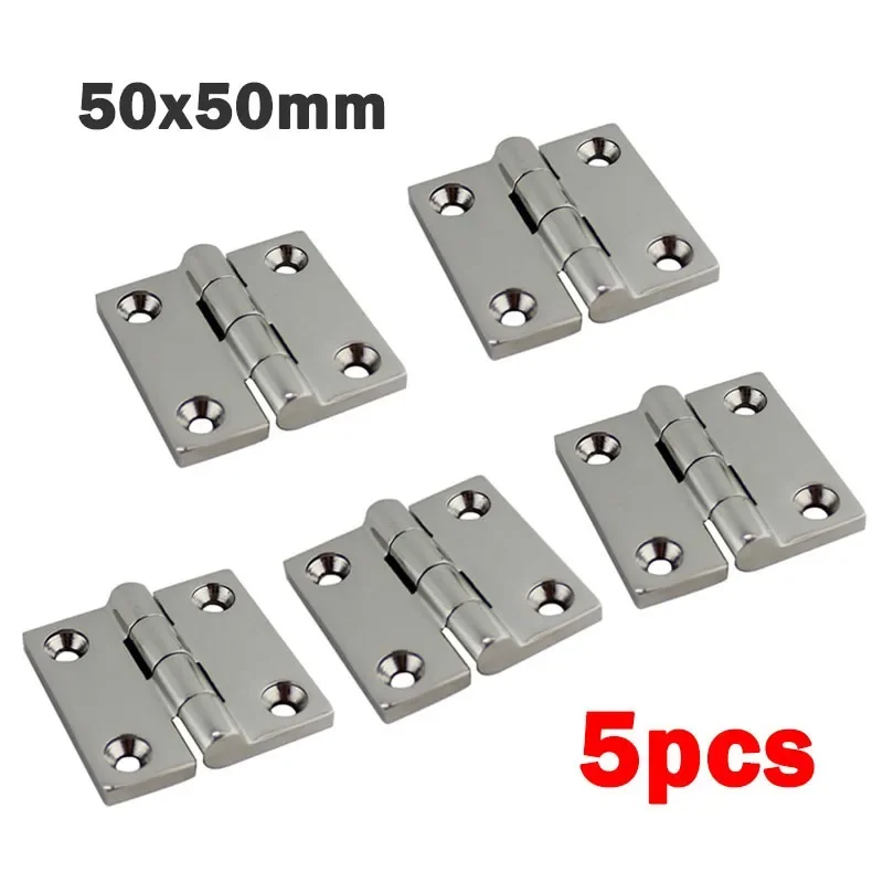 

5PCS 50*50mm Stainless Steel 316 High Mirror Marine Square Hinge Boat Door Hinge Top Mirror Polished Boat/Yacht Square Hinge