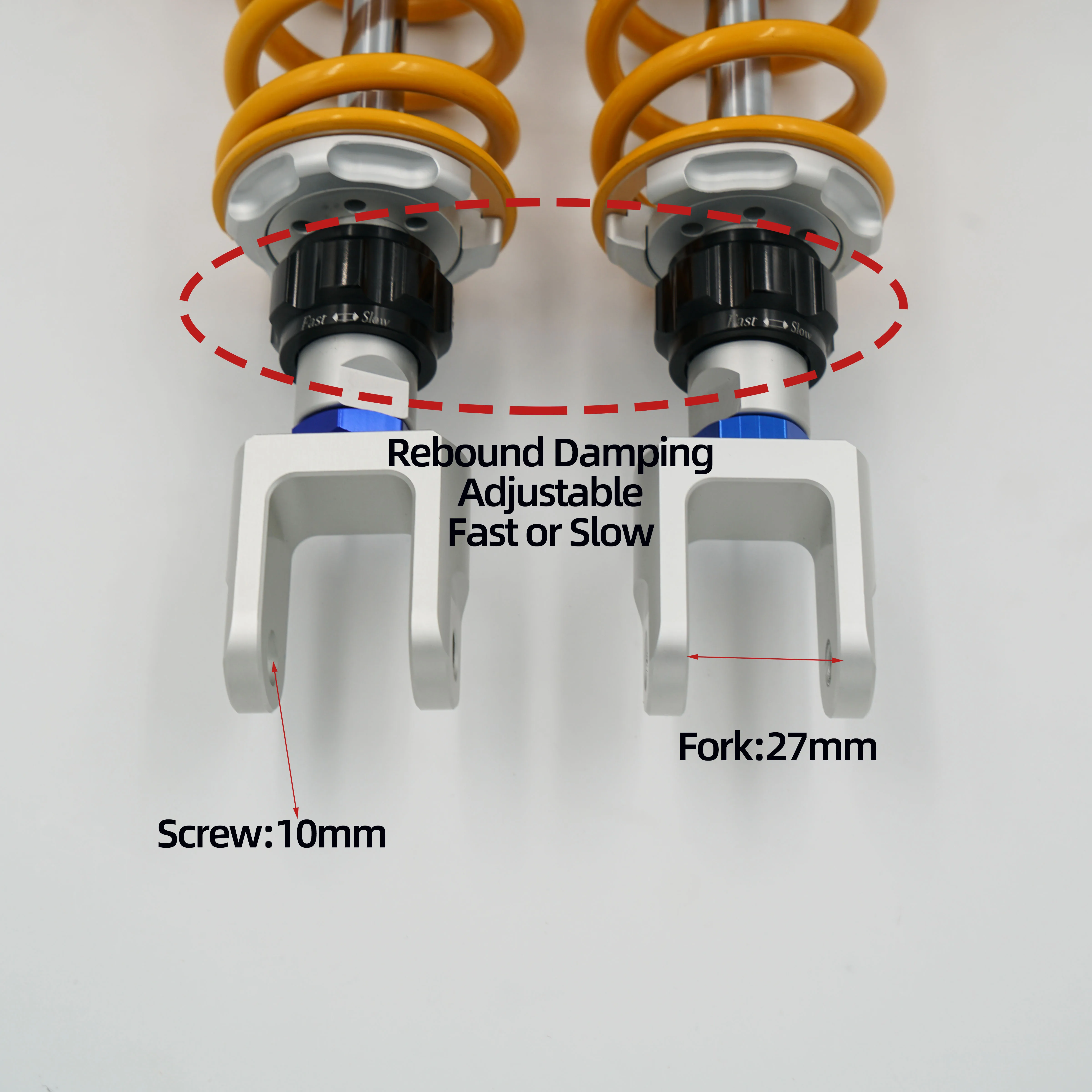 Fork 27mm 330 350mm Universal Hydraulic rear shocks for Honda NS150G, Kymco H150, RT3C, Joymax Z300, Cyclone RT3, SYM ADV, FZ150