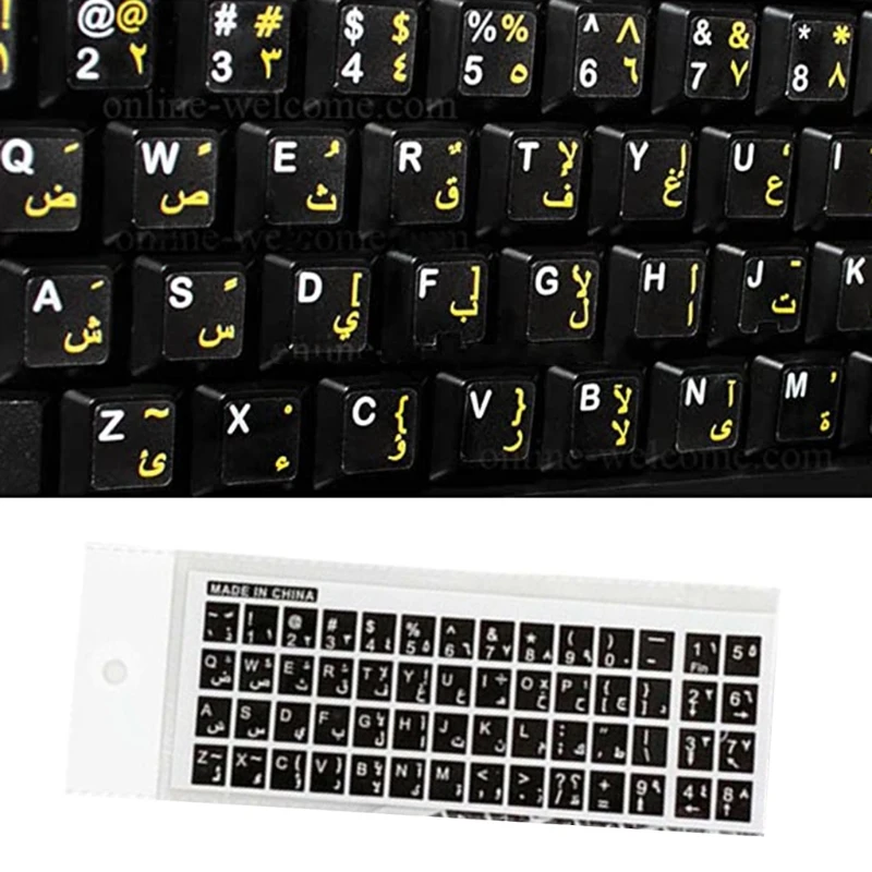 

Arabic Transparent Keyboard Stickers for Any Laptop Letters Keyboard with Letter 594A