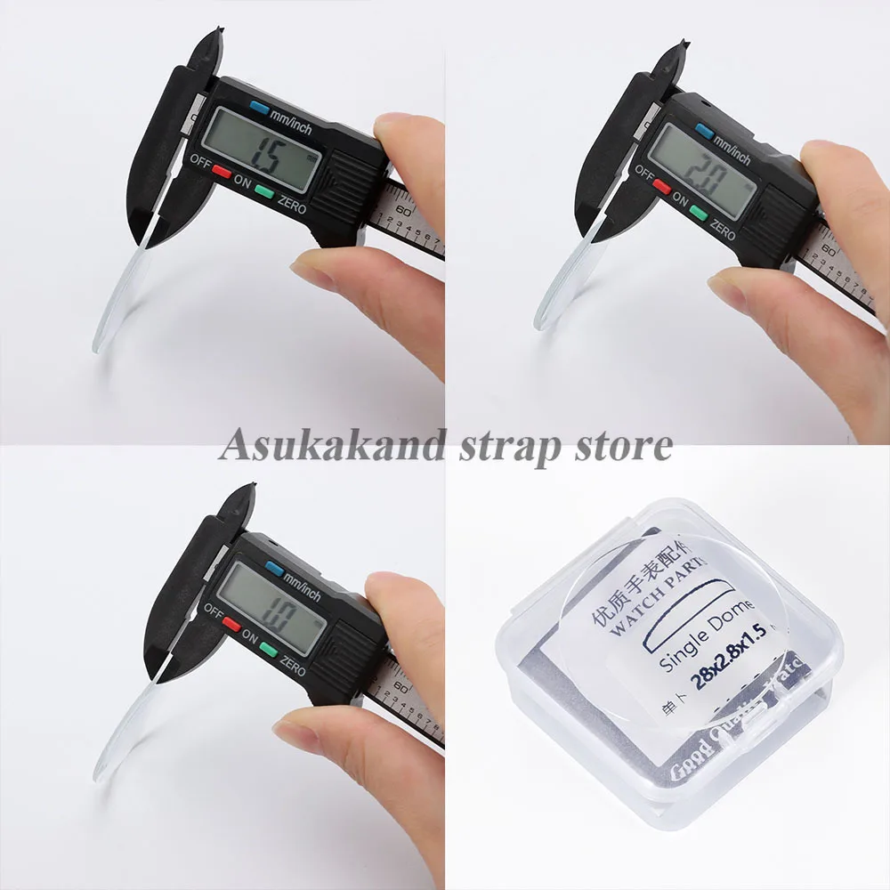Watch Glass Accessories Round Single Dome Mirror 1.0/1.5/2.0mm Thickness 28mm 29mm 30mm 31mm 32mm 33mm 34mm 35mm 36mm 37mm 38mm
