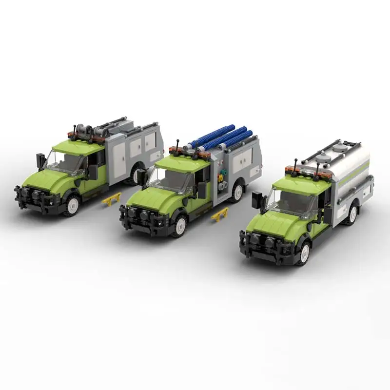 Forest Service Trains Series Truck Bundle Model MOC Building Blocks Modular Assemble Technology Bricks Toys Xmas Gifts