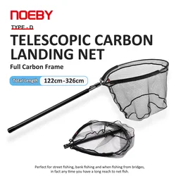 Noeby-Full Carbon Frame Landing Net, Fishing Tackle, Folding Floating, Overlong, 122cm-326cm Length, 60cm x 50cm