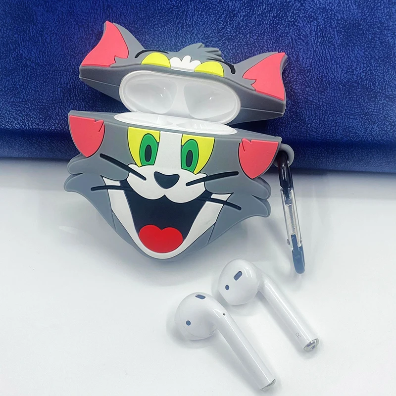 MINISO Cartoon Bluetooth Earphone 3D Silicone Case For Airpods 2/3 Protective Cover Cute Tom JERY Headset Cases For AirpodsPro 2