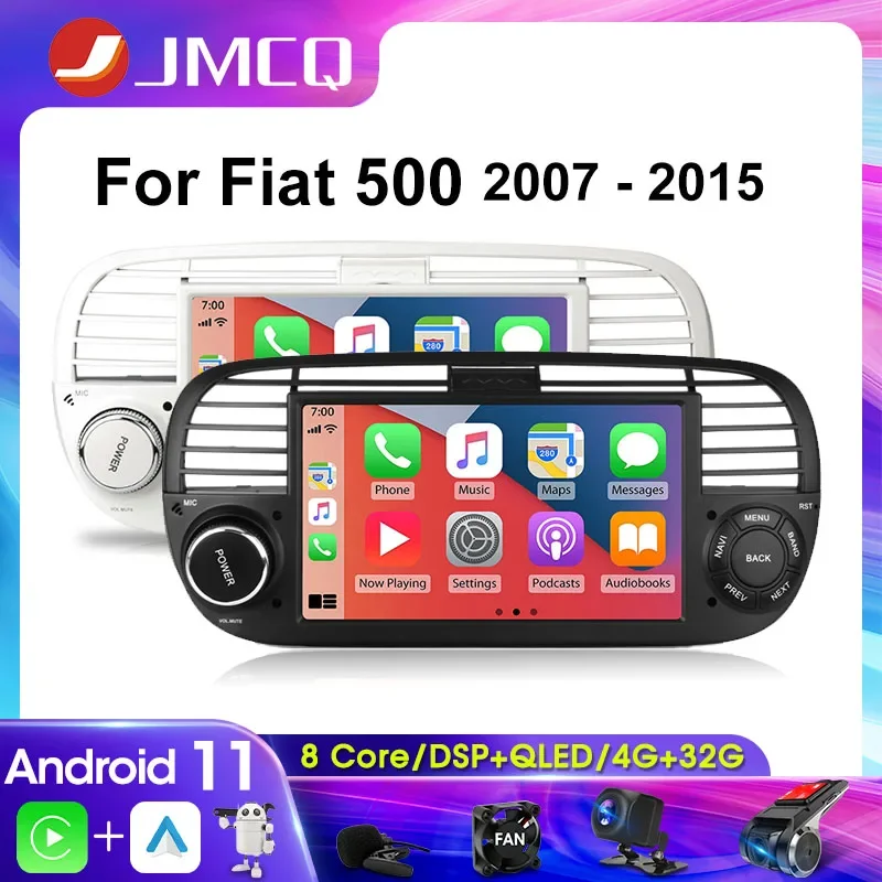 

JMCQ 7'' Car Radio For FIAT 500 2007 - 2015 Radio Multimedia Video Player GPS Navigation Wireless Carplay Head Unit Android 11