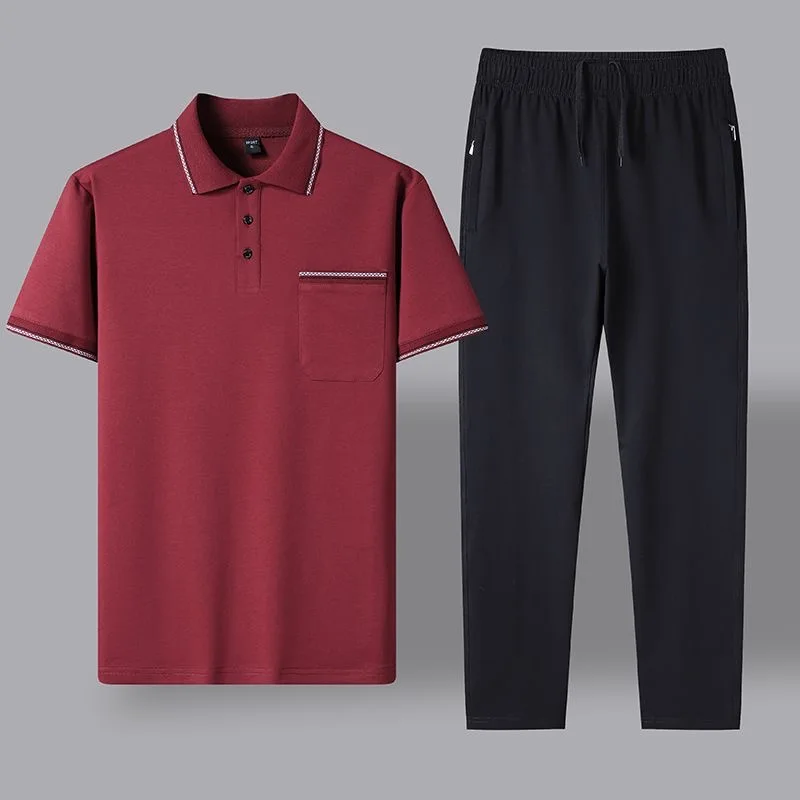 Conjunto deportivo de dos piezas para hombre, traje cómodo de algodón suave, informal, holgado, transpirable, talla grande, alta calidad, novedad de