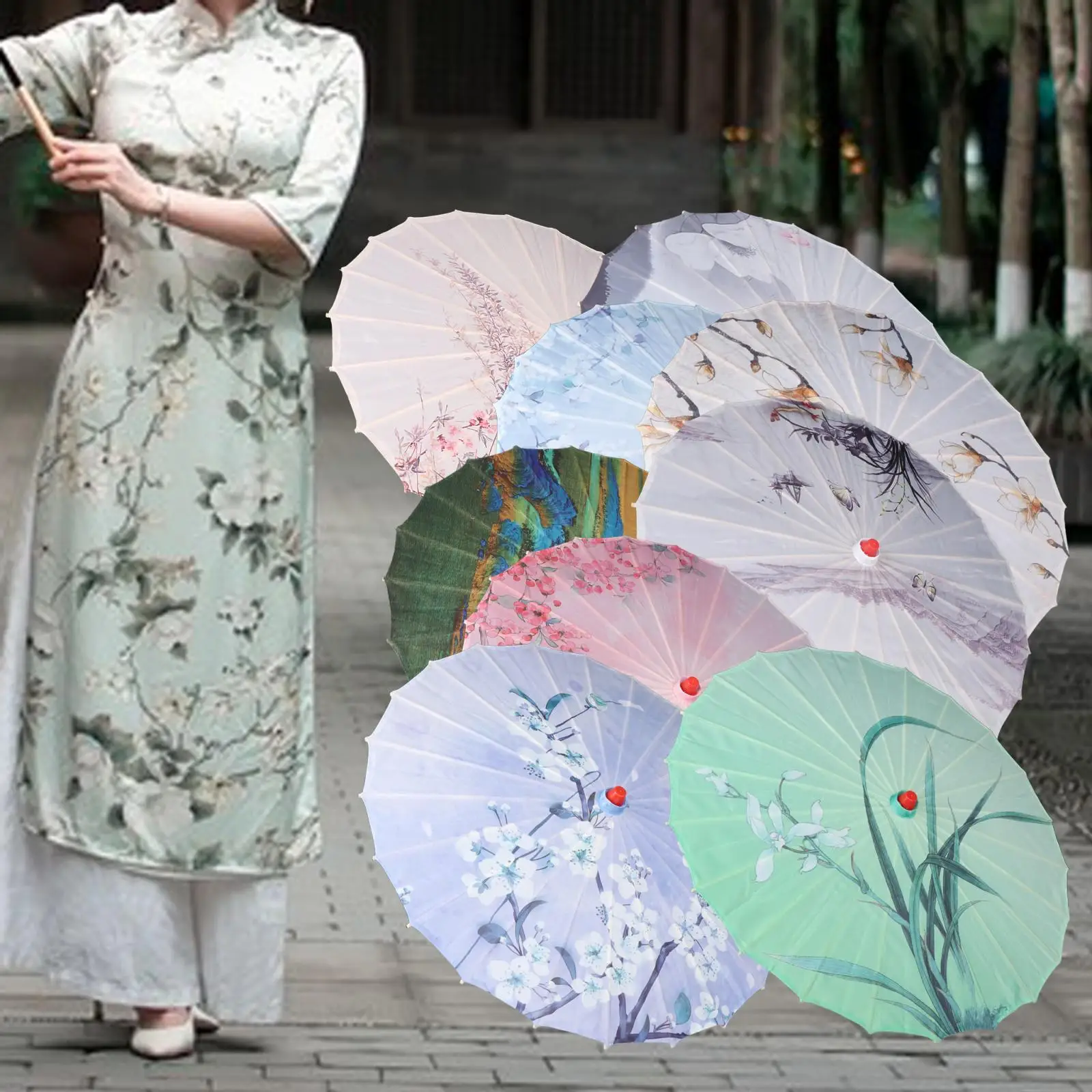 handmade oil paper parasol, oriental style oil paper parasol, 70 cm ancient