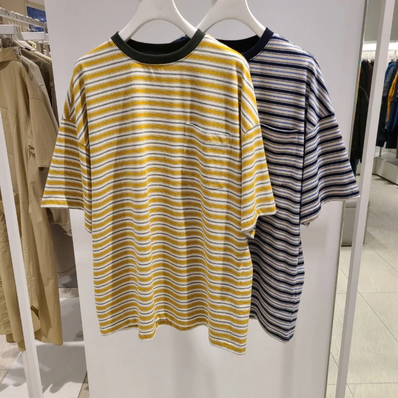 

Casual Loose Fit round Ne Striped T-irt ex Summer Versatile Basic ort Sve Mid-Length Casual Sle Selfwill Brand