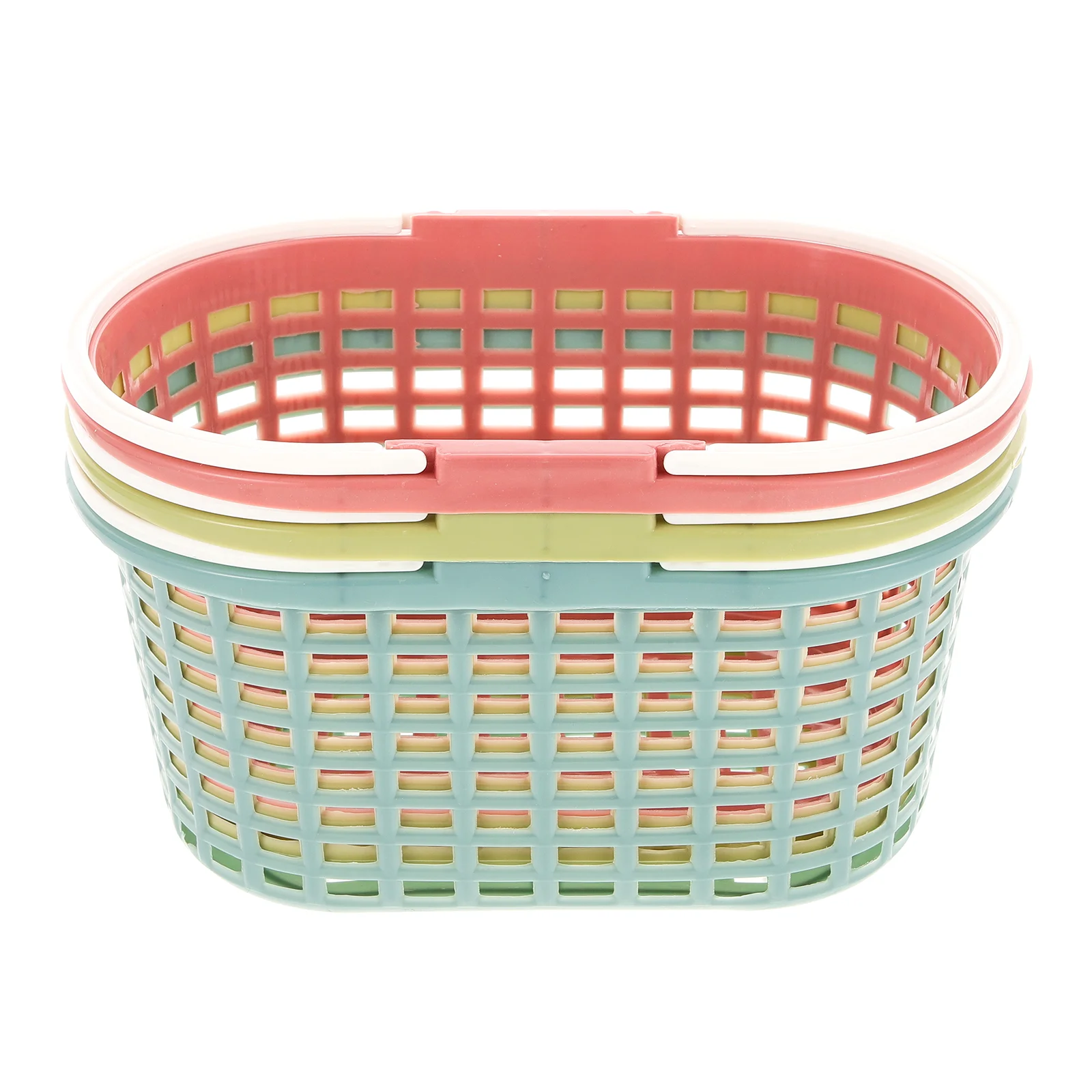 

3 Pcs Strawberry Basket Plastic Shower Dresser Sundries Storage Small Fruit with Handle Baskets Organizer