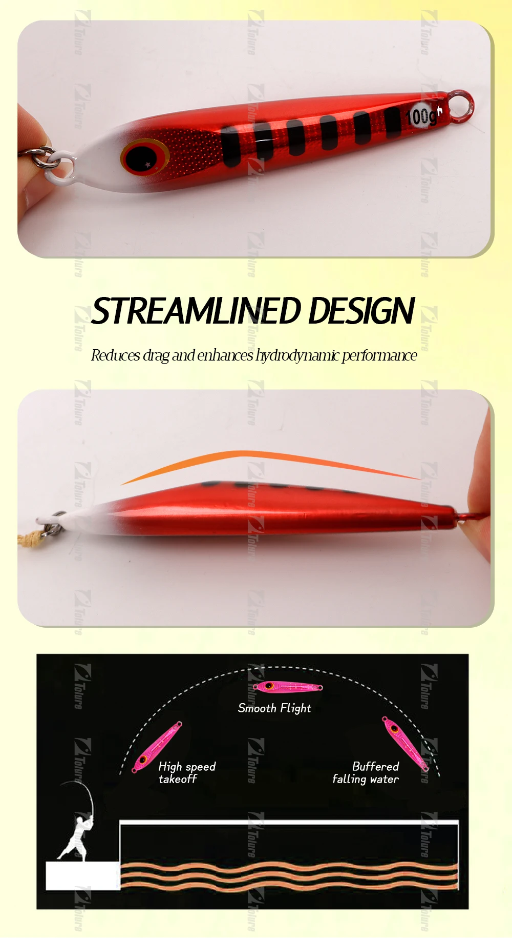 TOLU 2024 Neue 40g 60g 80g 100g Flache Langsam Sinkende Hartmetall Jigs Japan Laser Haut thunfisch Angeln Jig Köder Salzwasser Mit Haken – Detail 6