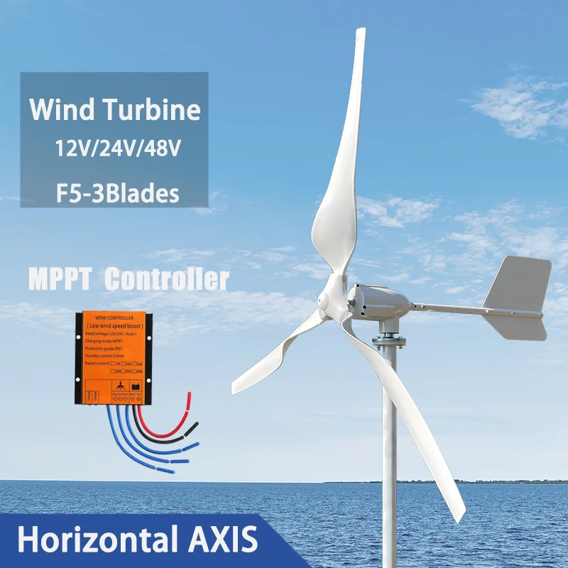 

Horizontal Axis Wind Generator 20000W Turbine MPPT Controller 12V 24V 48V Low Noise Medium Windmill Household Wind Turbine