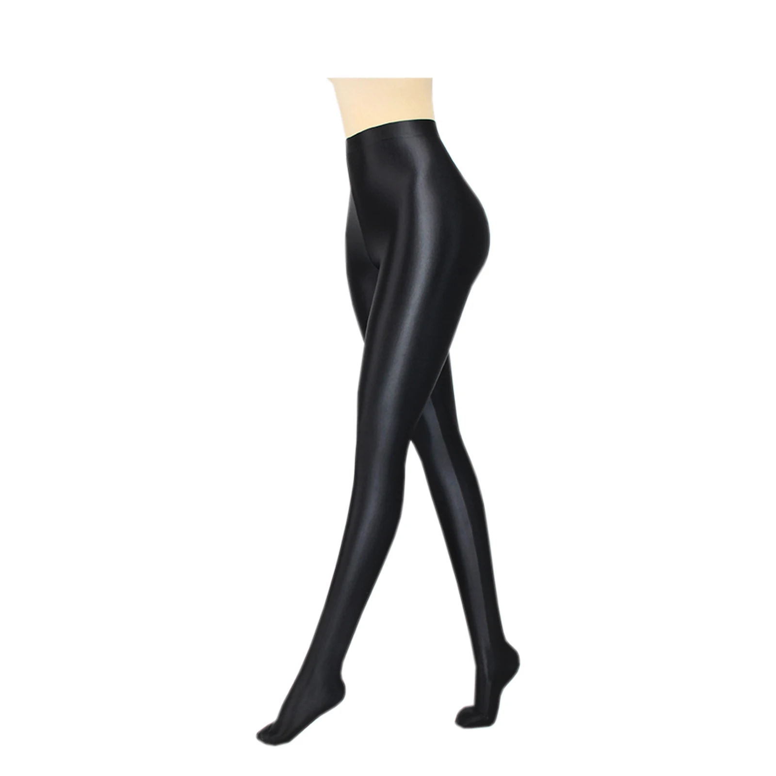 Sexy glanzende potloodbroek voor dames, olie glanzend, elastisch, strak, glad, doorzichtige legging, pure naadloze panty in snoepkleuren