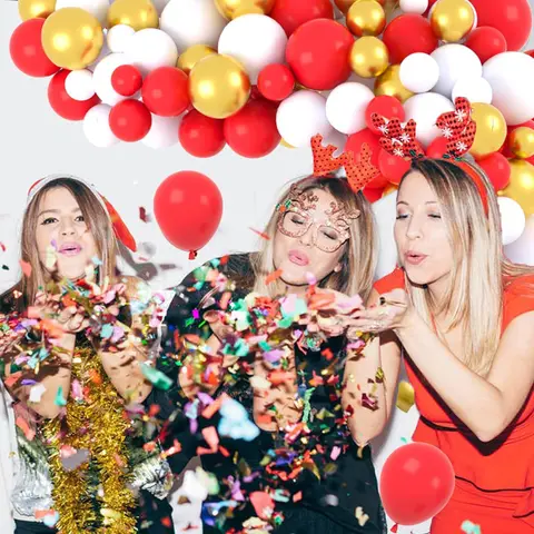 Röda vita ballonger girlangbåge rödguld ballongkit bruddusch bröllopsdag alla hjärtans dag födelsedagsfest dekoration 10 best sales ballongbåge - №8