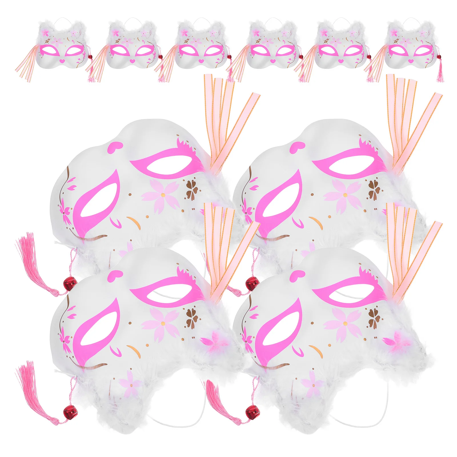 

10 шт., маска лисы на половину лица, светящийся светодиодный шлейф в японском стиле, косплей, Хэллоуин, карнавальный костюм для вечеринки, аксессуар, животное