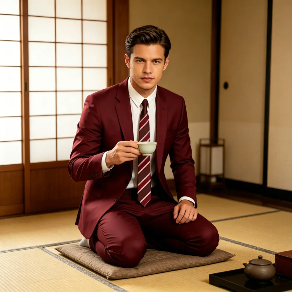 

Men's Three-Piece Jacquard Champagne Tuxedo Set - Custom-Made Jacket Pants And Vest for Graduation Dance Formal Wear