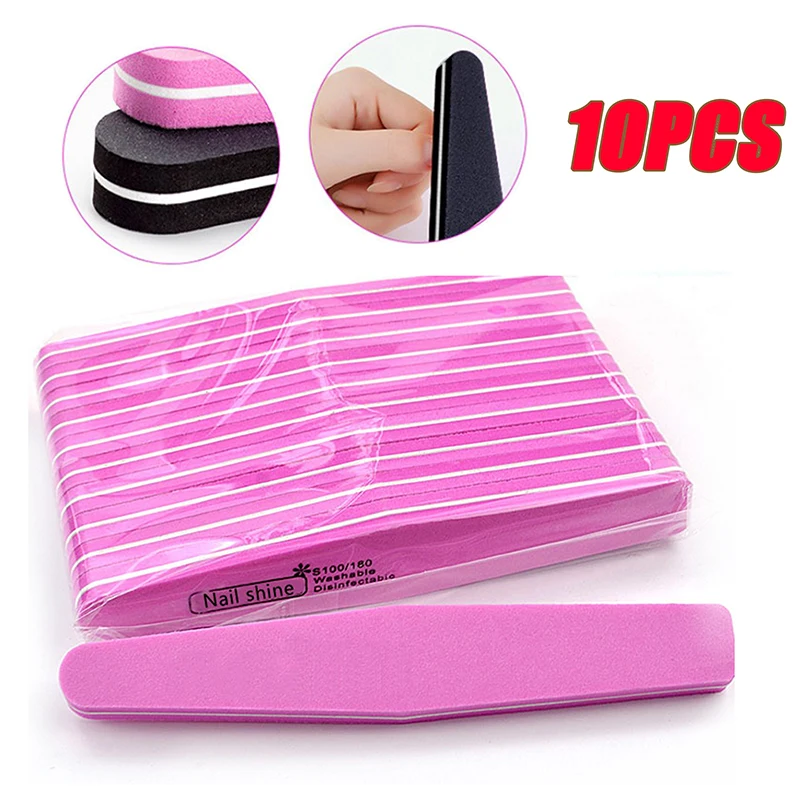 10 sztuk dwustronne pilniki do paznokci bloki kolorowa gąbka polski polerowanie szlifowanie paski buforowe polerowanie Pedicure narzędzia do Manicure