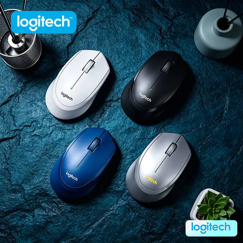 

Logitech M330 Ergonomic Wireless Mouse 2.4GHz Silent Click USB Nano Receiver Easy Storage for Windows Mac Linux PC Shelf